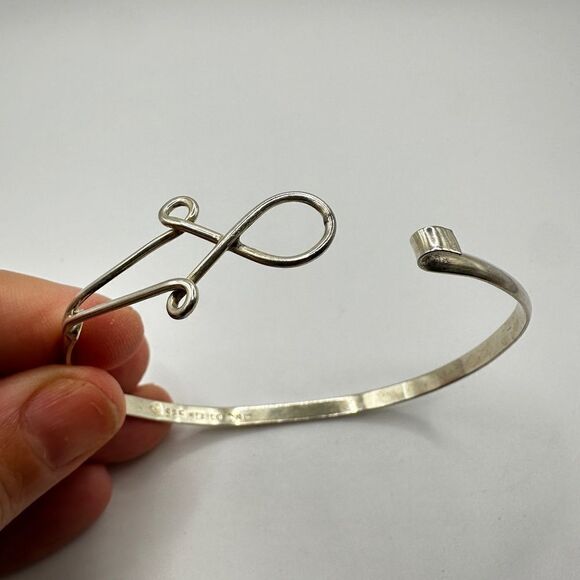 Vintage Stamped Mexico 925 Sterling silver Cuff Bangle Bracelet! - Picture 3 of 11